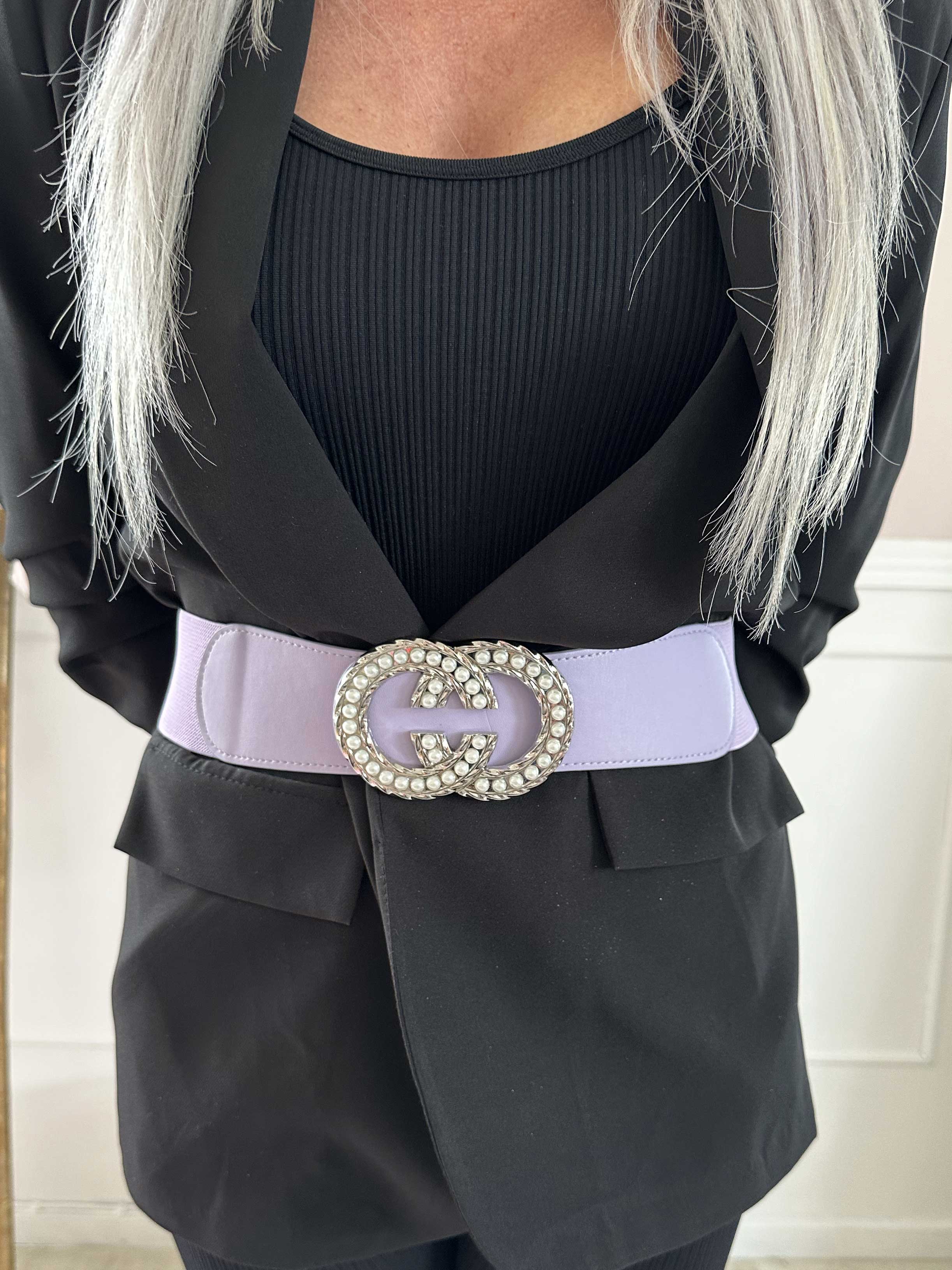 Dijana - Elastisk taljebælte med spænde og perler